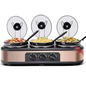 Generisch Fully Automatic Slow Cooker 3 x 1.5 L Warming Pot with Lid for Making Soup and Dirty Soup