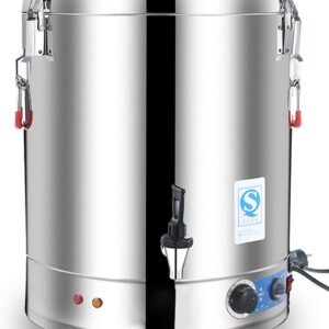 Generisch Large Capacity Commercial Catering Urn - Stainless Steel Hot Water Boiler Dispenser with Adjustable Temperature Control 30-110°C for Cafe, Office, and Home - 70L Capacity