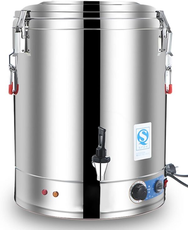 Generisch Large Capacity Commercial Catering Urn - Stainless Steel Hot Water Boiler Dispenser with Adjustable Temperature Control 30-110°C for Cafe, Office, and Home - 70L Capacity