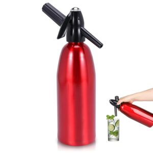 Generisch Soda Siphon 1 Litre Carbonated Water Maker - Portable Aluminium Sparkling Water Dispenser for Homemade Juices, Mojitos, Cocktails, and Drinks in Home Bars