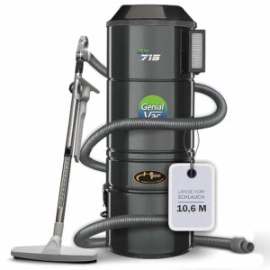 GENIALVAC Central Vacuum Cleaner System Installation Vacuum Cleaner Hose Base Vacuum Cleaner Suction System Vacuum Suction Motor System Vacuum Cleaner 1890 W Motor Power 65 dB...
