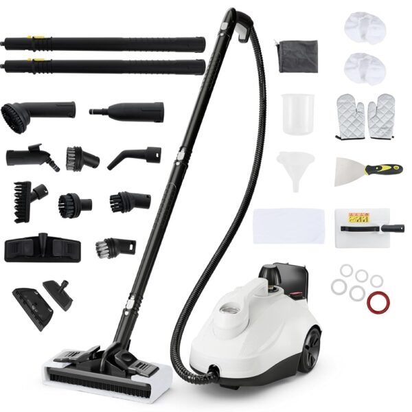 GOPLUS Steam Cleaner, Steam Pressure: 5 Bar | Heating Time: 8 min | Power: 2000 W | Tank: 1.8 L | with Floor Cleaning Set, Nozzles and Covers, Steam Cleaner Handheld Device,...