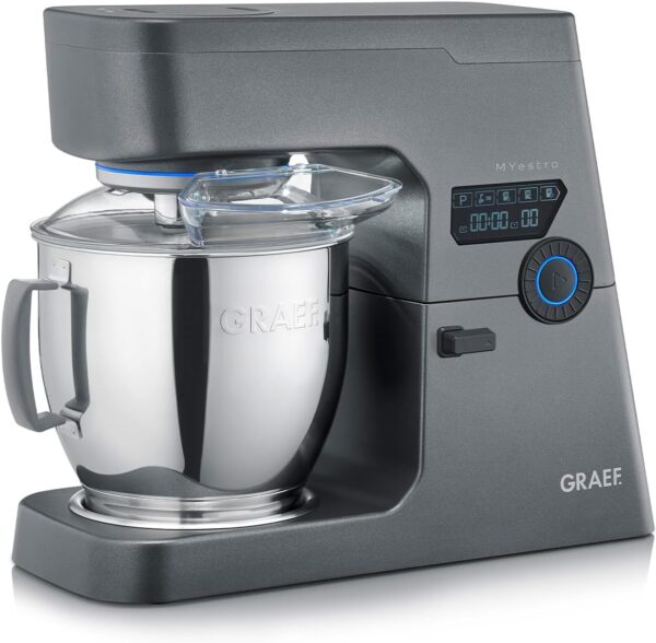 GRAEF MYestro Food Processor | Kneading Machine with 7 Litre Stainless Steel Mixing Bowl | Multifunctional Mixing Machine with Whisper Quiet and Efficient 800 Watt DC Motor
