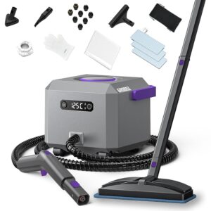 GROBELL Steam Cleaner Steam Cleaner: 1650 W, Heating Time: 60 s, Refillable Anytime, Tank: 2.2 L, Handheld Steam Cleaner for Home, Bathroom, Tile Grouts, Floors, Floor Cleaning,...