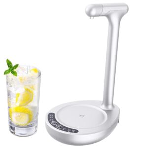 GTHTUHFD Tragbarer Wasserspender Mit USB-Ladefunktion, Automatischer Wasserspender Mit Pumpschlauch, 6-Stufige Wassereinstellung, Tragbar, Abnehmbar Und Mühelos Zu Reinigen F,White