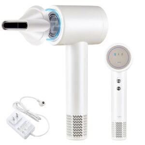 Hair Dryer Wireless Ion Hair Dryer with 110,000 RPM Motor, Battery Hair Dryer with 4 Charging Modes and Magnetic Nozzle, Travel Dryer for Women, Children, Outdoor, Camping,...