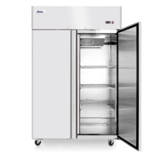 HENDI Freezer, Two Door, on Wheels, -18 to -22 °C, Automatic Defrosting System, Includes 6 Shelves GN 2/1, Each Shelf Maximum Load 40 kg, 1400 L, 230 V, 700 W, 1420 x 800 x (H)...