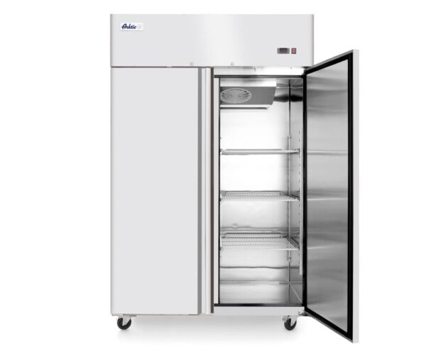 HENDI Freezer, Two Door, on Wheels, -18 to -22 °C, Automatic Defrosting System, Includes 6 Shelves GN 2/1, Each Shelf Maximum Load 40 kg, 1400 L, 230 V, 700 W, 1420 x 800 x (H)...