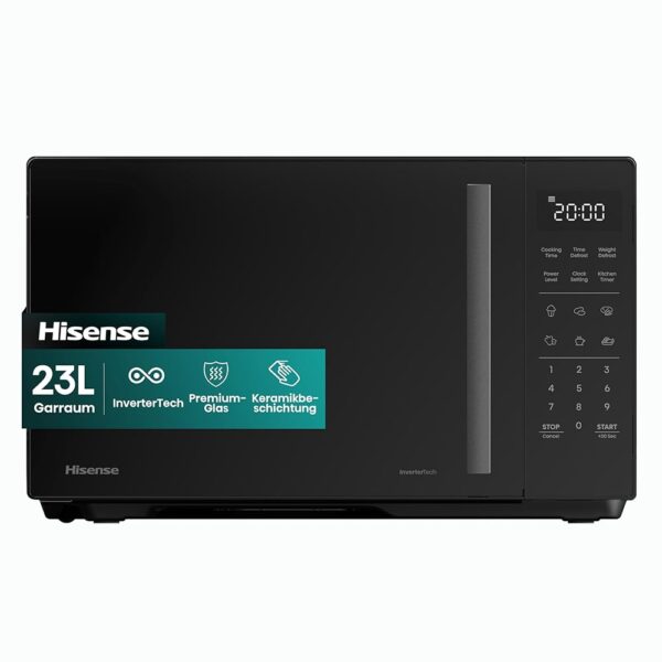 Hisense H23MOBS4HI Microwave / 23 L / 900 W / InverterTech / Ceramic Coating / Premium Glass / Tailored / Multiphase Cooking / Defrost Function / 10 Power Levels / Child Lock /...