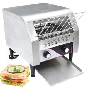 Hochleistungs-Industrietoaster Aus Edelstahl Hochleistungs-Industrie-FöRderbandtoaster Elektroofen Aus Edelstahl Mit Doppelter HeizröHre 7-Gang-Einstellung FüR Bagel,Large