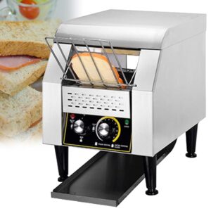 Hochleistungs-Industrietoaster Aus Edelstahl Hochleistungs-Industrie-FöRderbandtoaster Elektroofen Aus Edelstahl Mit Doppelter HeizröHre 7-Gang-Einstellung FüR Bagel,Large