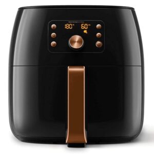 Home Smart Air Fryer XXL Fryer for Roasting/Baking/Grilling/Baking/Reheating with Degreasing and Fast Air Treatment Technology, 1.4 kg Capacity, Black Interesting