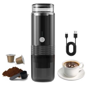 Hompiper Portable Electric Espresso Machine, One Button Operation with 4 Power Indicators, Wireless Rechargeable Handheld Coffee Maker, Works with K-Cup, with Carry Bag...