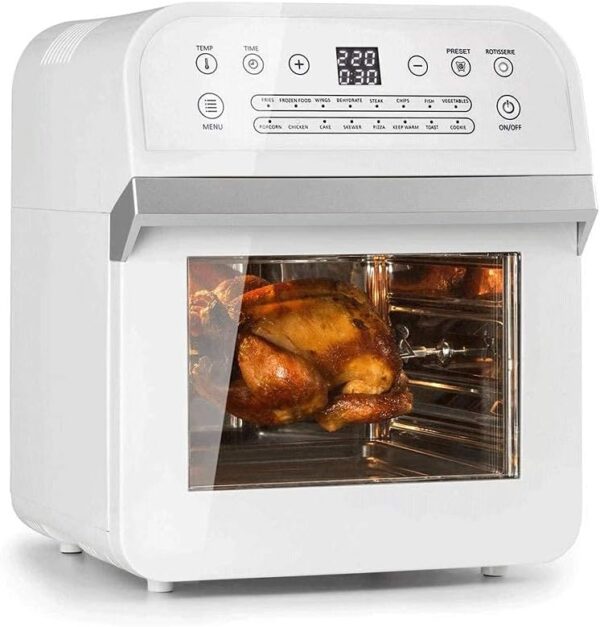 Hot Air Fryer, 3D Heating System, 1600 W, Volume 12 L, Timer, 16 Programmes, High Speed Convection Technology, Timer, Thermostat: 50-230 °C, Lofty Accessories, 5 Pieces