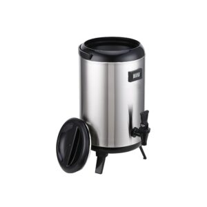 Hot Drink Dispenser Commercial Water Dispenser with Tap and Thermometer, Hot and Cold Water Urn Stainless Steel