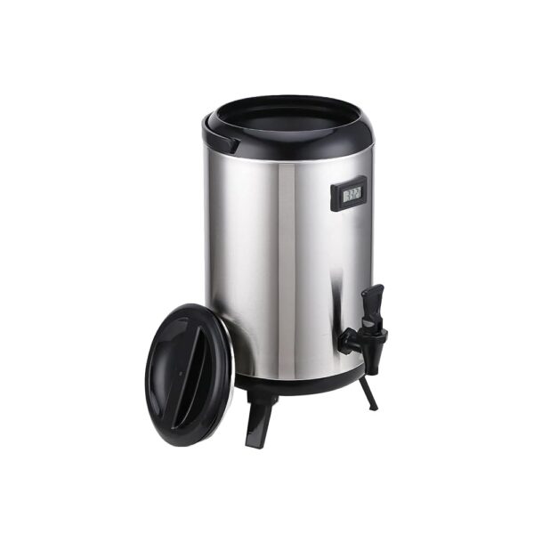 Hot Drink Dispenser Commercial Water Dispenser with Tap and Thermometer, Hot and Cold Water Urn Stainless Steel
