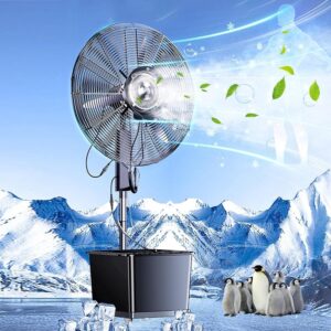 Industrieller oszillierender Nebelventilator, beweglicher Standventilator mit beschwerter Basis für den Außenbereich, Kupfermotor, verhindert das Eindringen von...