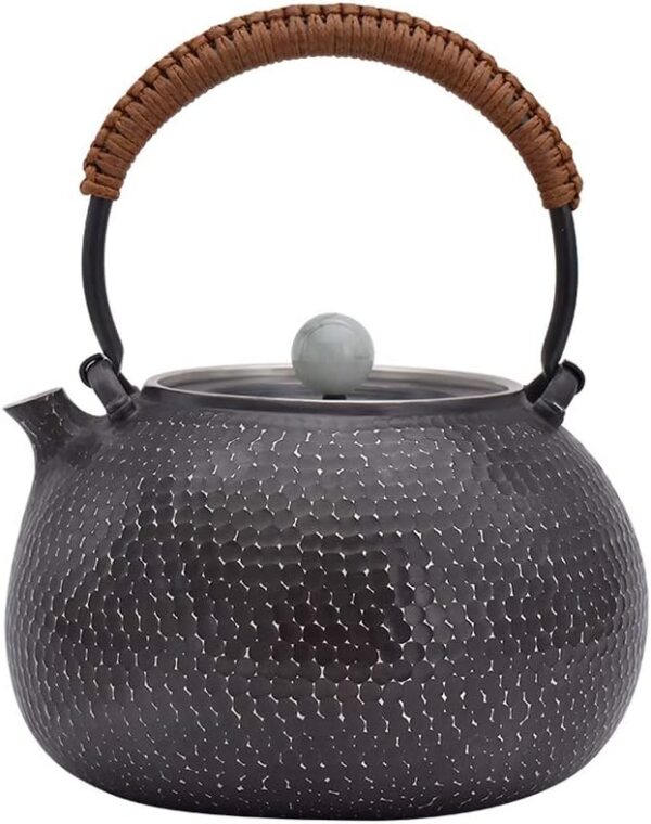 IUBGFTO Handmade 999 Silver Kettle, Health and Safety Net, Mercury Pot, Pocket Shaped Silver Teapot, Multifunctional Coffee Pot and Hip Flask