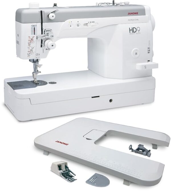 Janome White HD9 High Speed Metal Plastic Sewing Machine with Bonus Bundle Quilting