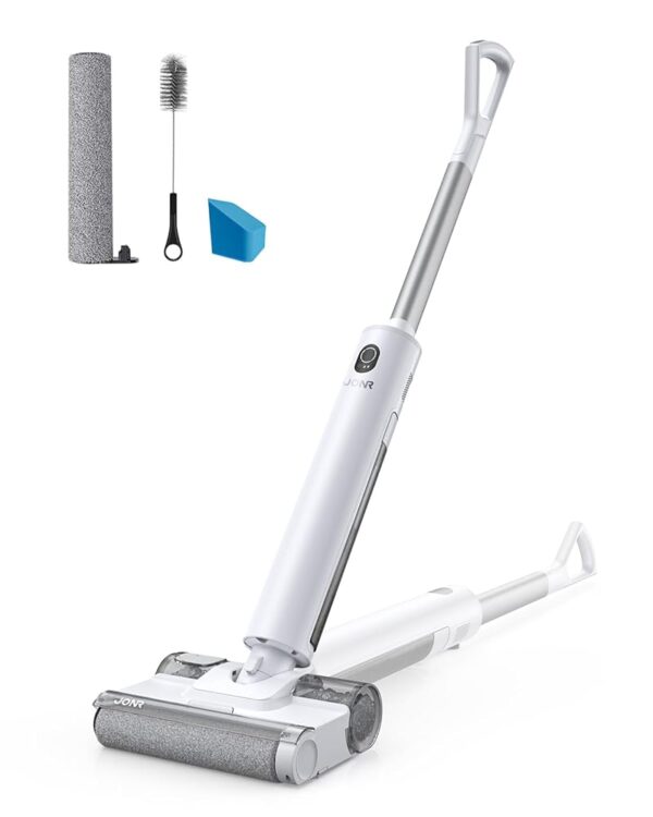 JONR S20 Pro Wet Dry Vacuum Cleaner, 180° Flat Design with Self-Cleaning, Lightweight and Seamless Edge Cleaning for Pet Hair on Hard Floors, White