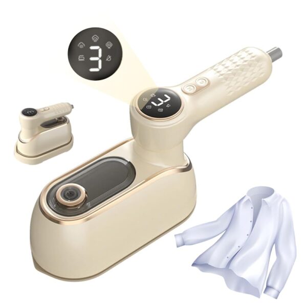 Junerain Steam Iron Mini Travel Steamer with LED Display and 3 Speed Temperature, 1200 W 180° Swivel Handle Hand Steam Iron Portable Small Iron Steam for Home and On the Go