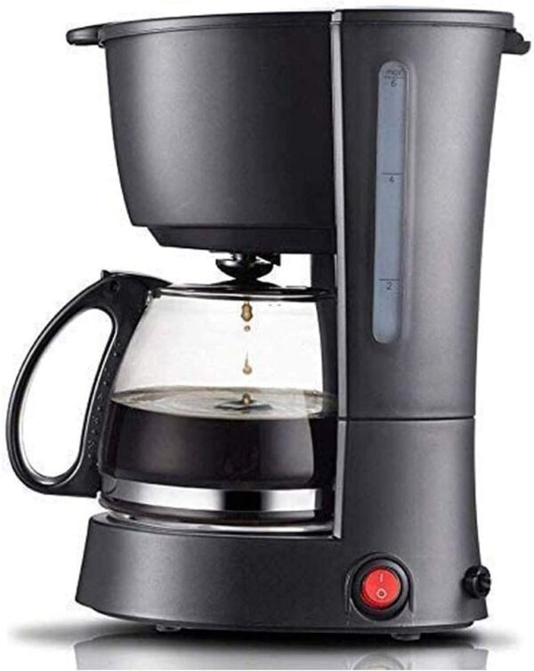 Kaffeemaschine, Kompakte Kaffeemaschine, 600-ml-Kaffeemaschine mit Tropfschutzfunktion, 550 W, wiederverwendbarer, waschbarer Filter, Schwarz, für Espressokocher