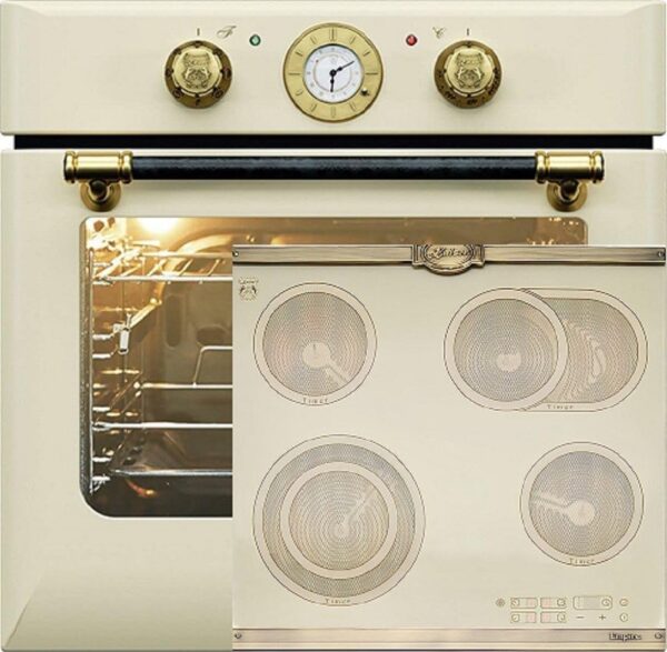 Kaiser EH 6432 ElfBE +KCT 6185 ElfEM Built-In Oven Set Electric Self-sufficient 68 L with Glass Ceramic Hob 60 cm Built-in Cooker 4 QuickHeat Cooking Zones Hi-Light