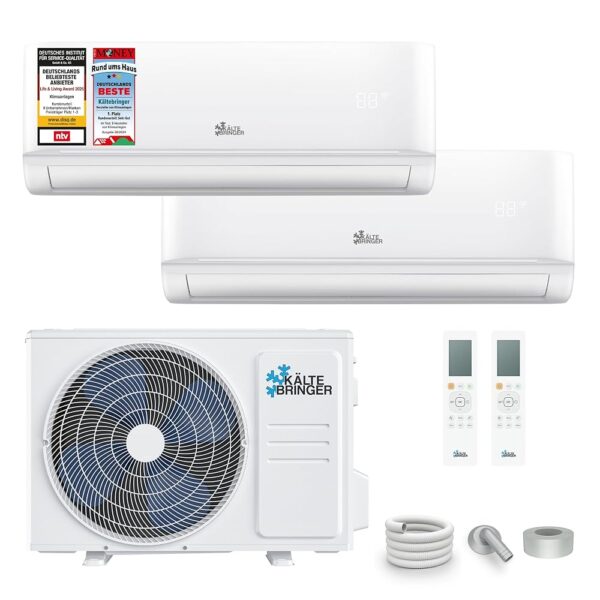 Kältebringer Multisplit Air Conditioner 2 Indoor Units - 18000 BTU - 5.3 kW - Inverter Air Conditioner with Heating Function, WiFi and App - Very Quiet and Energy Saving -...