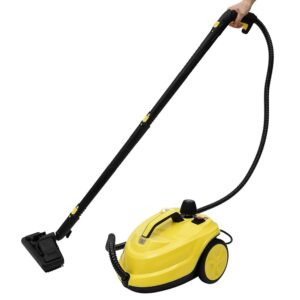 KANBCNG Hand Steam Cleaner, 2000 W Steam Cleaner, Complete Set with Wheels, 2 Removable Long Rods, Continuous Steam Injection, Suitable for Household, Car Washing, etc.