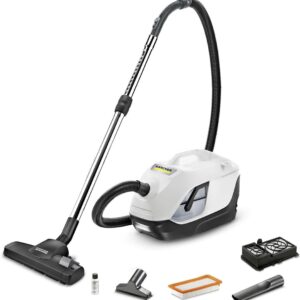 Kärcher DS 6 Vacuum Cleaner with Water Filter, Especially Suitable for Allergy Sufferers, HEPA 12 Filter, Automatic Cable Winder and Accessory Storage, White, White