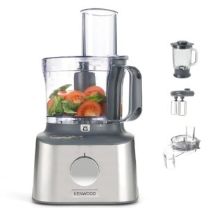 Kenwood Multipro Compact+ FDM315SS Compact Food Processor, 2.1 Litres, Integrated Scale, Stainless Steel Knife, 4 Working Discs and 5 Other Accessories, Metal Housing, 800 Watt,...