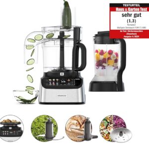 Kenwood MultiPro OneTouch FDM73.480SS - 2-in-1 Compact Food Processor & Mixer, 6 Accessories, 6 Automatic Programmes, Variable Speed & Pulse Function, Integrated Scale, 1000 W,...