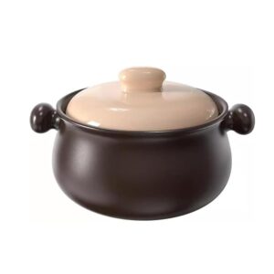 Keramik-Slow-Cooker, Steingut-Kasserolle mit Deckel, ideal für Suppe, Eintopf, Reis, langlebig und vielseitig, ideal für Familienessen