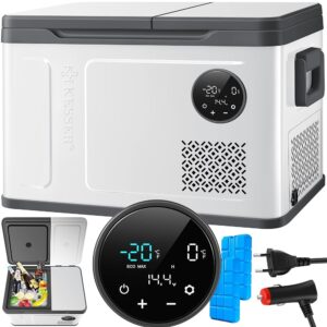 KESSER® Compressor Cool Box 2-in-1 Double Zone Cool & Freezer Electric Freezer Box with 2 x Ice Packs and LED Touch Operation Fridge Cooling up to -20 °C for Camping, Car, Truck...