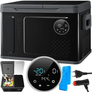 KESSER® Compressor Cool Box 2-in-1 Double Zone Cool & Freezer Electric Freezer Box with 2 x Ice Packs and LED Touch Operation Fridge Cooling up to -20 °C for Camping, Car, Truck...