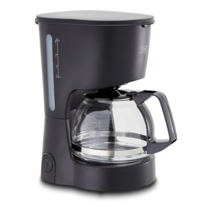 KHG Coffee Machine KA-127 (S) Made of Plastic in Black, Capacity for 5 Cups, with Glass Jug 600 ml, Warming Function for Approx. 30 Minutes, Permanent Filter, Automatic Shut-Off