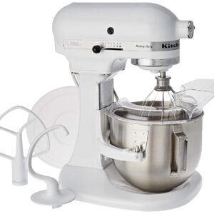 KitchenAid 4.8 L Heavy Duty Kitchen Machine 5KPM5EWH, Stainless Steel, 4.8 Litres, White