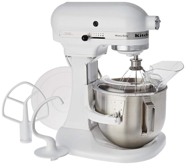 KitchenAid 4.8 L Heavy Duty Kitchen Machine 5KPM5EWH, Stainless Steel, 4.8 Litres, White