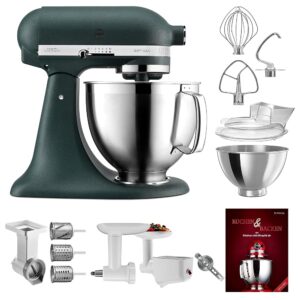 KitchenAid Artisan P22 Multi Set Deluxe Food Processor 185 (AK) 5KSM185PSEPP Including Vegetable Cutter (MVSA), Meat Grinder (5KSMFGA), Purée Attachment (5KSMFVSP) and Cookbook...