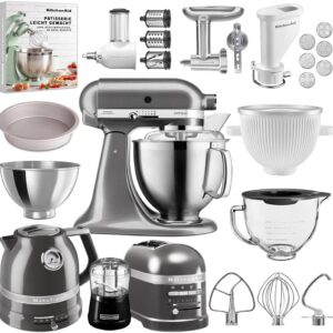 KitchenAid Food Processor Set, Blender, Kettle, Toaster, Ice Maker, Baking Pan, Pasta Press, Vegetable Cutter, Meat Grinder, Glass Bowl with Lid, Mini Chopper