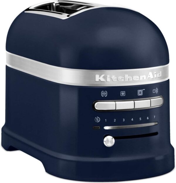 KitchenAid Toaster for 2 slices with sandwich tongs, Artisan, retro toast machine, various functions and browning levels, ink blue
