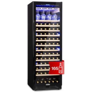 KLARSTEIN 165 Bottles 433L Built-In Wine Cellar with Glass Door, Indoor/Outdoor Bar Wine Refrigerator, Wine Cellar
