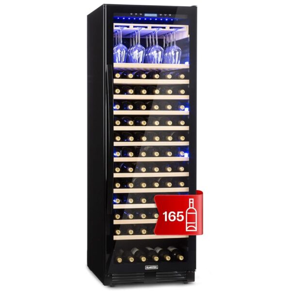 KLARSTEIN 165 Bottles 433L Built-In Wine Cellar with Glass Door, Indoor/Outdoor Bar Wine Refrigerator, Wine Cellar