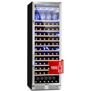 Klarstein Vinovilla Grande • Large Capacity Wine Refrigerator • Beverage Fridge • Volume: 425 L • 165 Bottles • 13 Shelves • Touch Control • LED Selectable 3 Colours •...