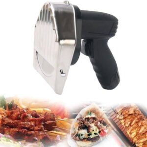 KLYDBMYT Commercial Gyro Knife Electric Shawarma Machine Battery Operated Gyros Cutter Slicer with 2 Blades 110V