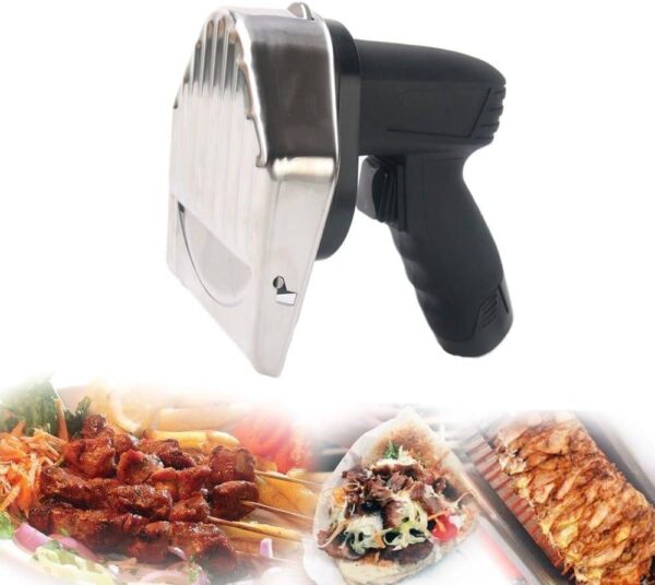 KLYDBMYT Commercial Gyro Knife Electric Shawarma Machine Battery Operated Gyros Cutter Slicer with 2 Blades 110V