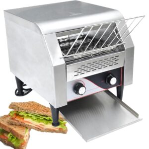 Kommerzieller Toaster, Hochleistungs-FöRderbandtoaster, Elektrischer Edelstahlofen Mit Doppelter HeizröHre, 7 Geschwindigkeitseinstellungen, FüR Bagel, Croissants,Large