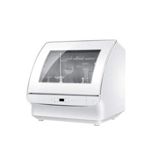 ksamwjf Household Dishwasher, Fully Automatic Four Layer Spray, Rinsing with Running Water, Soft Water, Self-Cleaning, Portable Installation as Desired Practical
