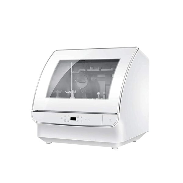 ksamwjf Household Dishwasher, Fully Automatic Four Layer Spray, Rinsing with Running Water, Soft Water, Self-Cleaning, Portable Installation as Desired Practical