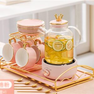 KXQYIKYI Pot Multifunctional Home Office Mini Automatic Flower Tea Stew Kettle Set/Pink/1.8L Hopeful